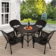 Jeco 5 Piece Wicker Patio Dining Set in Espresso