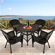 Jeco 5 Piece Wicker Patio Dining Set in Espresso