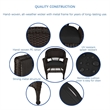 Jeco 5 Piece Resin Wicker Outdoor Patio Dining Set in Espresso w/Black Cushion