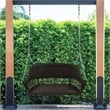 Jeco Resin Wicker Traditional Hanging Porch Swing in Espresso