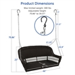 Jeco Resin Wicker Traditional Hanging Porch Swing in Espresso