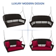 Jeco Resin Wicker Traditional Hanging Porch Swing in Espresso