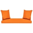 Jeco Wicker Porch Swing in Espresso with Orange Cushion