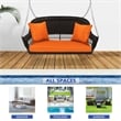 Jeco Wicker Porch Swing in Espresso with Orange Cushion