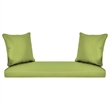 Jeco Wicker Porch Swing in Espresso with Green Cushion