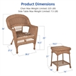 Jeco 3pc Wicker Chair and End Table Set in Honey without Cushion