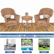 Jeco 3pc Wicker Chair and End Table Set in Honey without Cushion