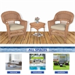 Jeco 3 Piece Resin Wicker Patio Conversation Set in Honey and White