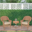 Jeco 3 Piece Resin Wicker Patio Conversation Set in Honey and White