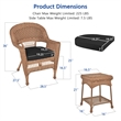 Jeco 3 Piece Resin Wicker Patio Conversation Set in Honey and Black