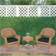 Jeco 3 Piece Resin Wicker Patio Conversation Set in Honey and Black