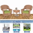 Jeco 3 Piece Resin Wicker Patio Conversation Set in Honey and Green