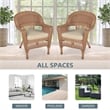 Jeco Wicker Chair in Honey with Tan Cushion - Set of  2