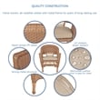 Jeco Wicker Chair in Honey with Tan Cushion - Set of  2