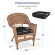 Jeco Wicker Chair in Honey with Black Cushion (Set of 2)