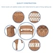 Jeco Wicker Patio Love Seat and Coffee Table Set in Honey without Cushion