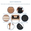 Jeco Wicker Patio Love Seat and Coffee Table Set in Honey with Black Cushion