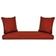 Jeco Wicker Patio Love Seat and Coffee Table Set in Honey