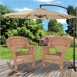 Jeco Resin Wicker Patio Rocker in Honey (Set of 2)