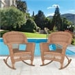 Jeco Resin Wicker Patio Rocker in Honey (Set of 2)