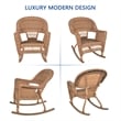Jeco Resin Wicker Patio Rocker in Honey (Set of 2)