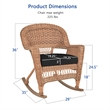 Jeco Wicker Rocker Chair in Honey with Black Cushion (Set of 2)