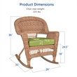 Jeco Wicker Rocker Chair in Honey with Green Cushion (Set of 2)