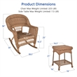 Jeco 3 Piece Resin Wicker Outdoor Patio Rocker Chair Set in Honey