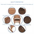 Jeco 3pc Wicker Rocker Chair Set in Honey with Brown Cushion