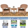Jeco 3pc Wicker Rocker Chair Set in Honey with Brown Cushion
