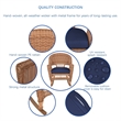 Jeco 3pc Wicker Rocker Chair Set in Honey with Blue Cushion