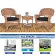 Jeco 3pc Wicker Rocker Chair Set in Honey with Black Cushion