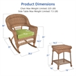 Jeco 3pc Wicker Rocker Chair Set in Honey with Green Cushion