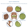Jeco 3pc Wicker Rocker Chair Set in Honey with Green Cushion