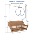 Jeco Resin Wicker Traditional Hanging Porch Swing in Honey