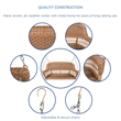 Jeco Resin Wicker Traditional Hanging Porch Swing in Honey