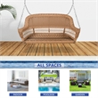 Jeco Resin Wicker Traditional Hanging Porch Swing in Honey