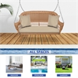 Jeco Honey Resin Wicker Hanging Porch Swing with Cushion in Honey/Tan