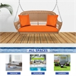Jeco Honey Resin Wicker Hanging Porch Swing with Cushion in Orange