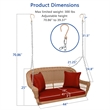 Jeco Honey Resin Wicker Hanging Porch Swing with Cushion in Red
