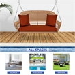 Jeco Honey Resin Wicker Hanging Porch Swing with Cushion in Red