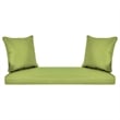 Jeco Honey Resin Wicker Hanging Porch Swing with Cushion in Green