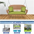 Jeco Honey Resin Wicker Hanging Porch Swing with Cushion in Green