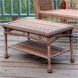 Jeco Wicker Patio Furniture Coffee Table in Honey