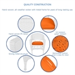 Jeco 3 Piece Wicker Conversation Set in White with Orange Cushions