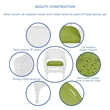 Jeco 3 Piece Wicker Conversation Set in White with Green Cushions