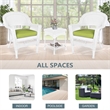Jeco 3 Piece Wicker Conversation Set in White with Green Cushions