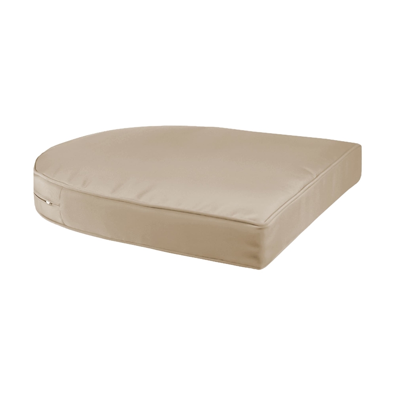 Jeco Wicker / Rattan Chair in White with Tan Cushion (Set of 2)