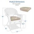 Jeco Wicker / Rattan Chair in White with Tan Cushion (Set of 2)