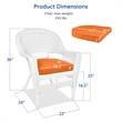 Jeco Wicker Chair in White with Orange Cushion (Set of 2)